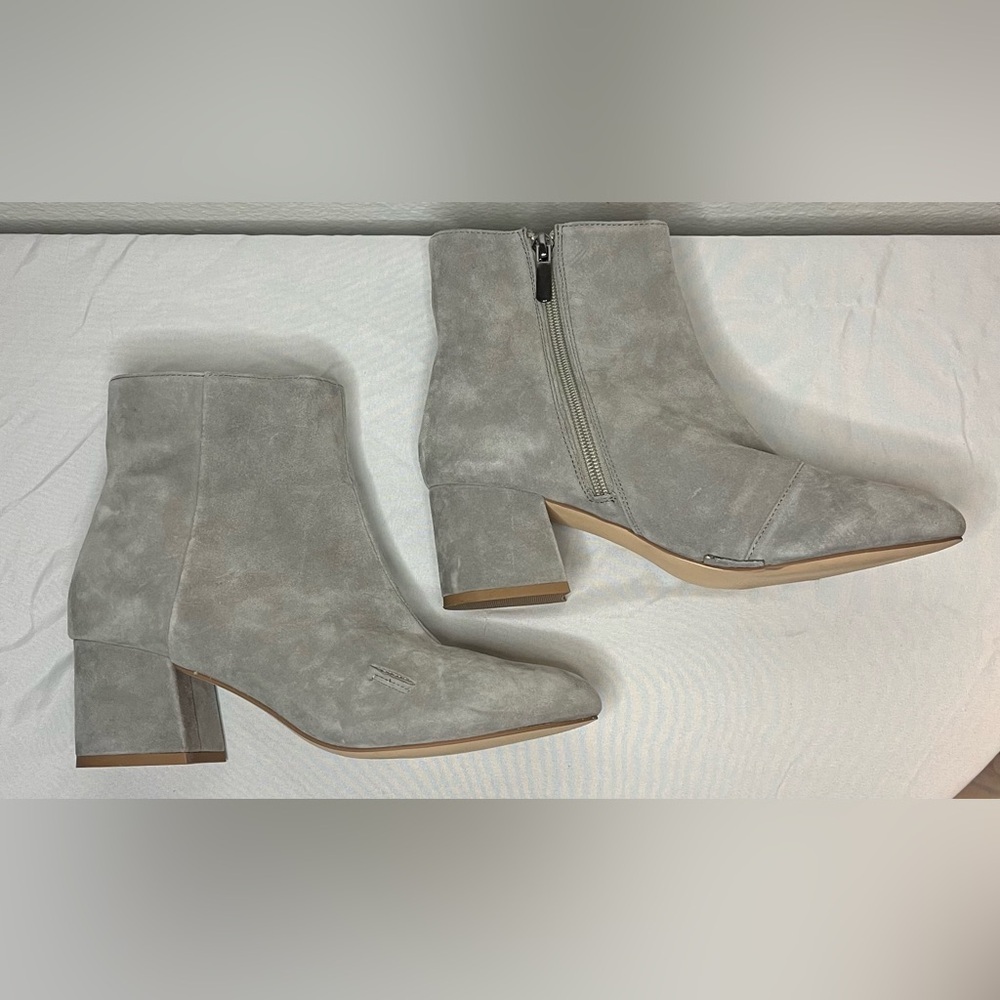 Bleecker & Bond Lacey Gray Suede Block Heel Ankle Boots 👢✨ - Picture 8 of 8